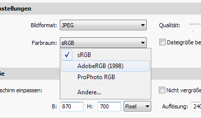 Farbprofile AdobeRGB sRGB
